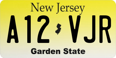 NJ license plate A12VJR