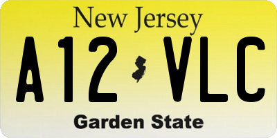 NJ license plate A12VLC