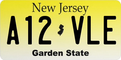 NJ license plate A12VLE