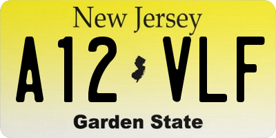 NJ license plate A12VLF