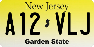 NJ license plate A12VLJ