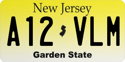 NJ license plate A12VLM