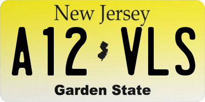 NJ license plate A12VLS