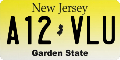 NJ license plate A12VLU