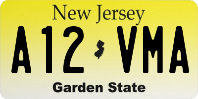 NJ license plate A12VMA
