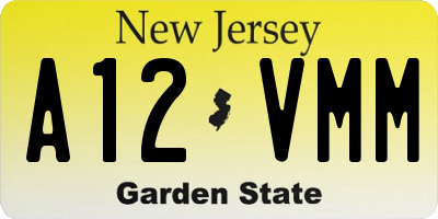 NJ license plate A12VMM