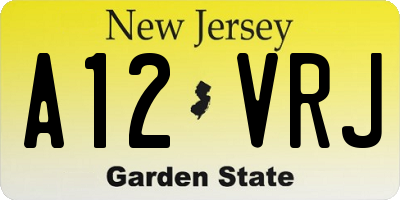 NJ license plate A12VRJ