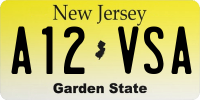 NJ license plate A12VSA