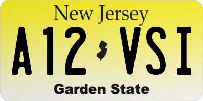 NJ license plate A12VSI