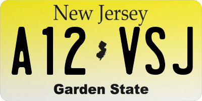 NJ license plate A12VSJ