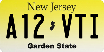 NJ license plate A12VTI