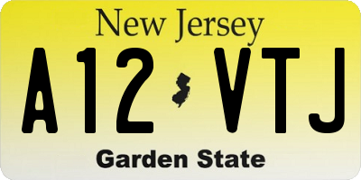 NJ license plate A12VTJ