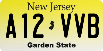 NJ license plate A12VVB