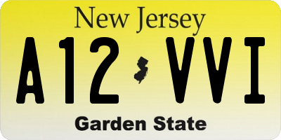 NJ license plate A12VVI
