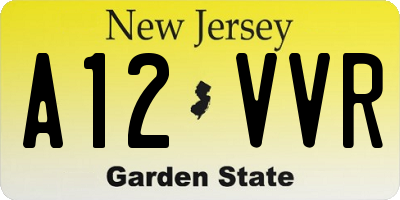 NJ license plate A12VVR