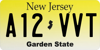 NJ license plate A12VVT