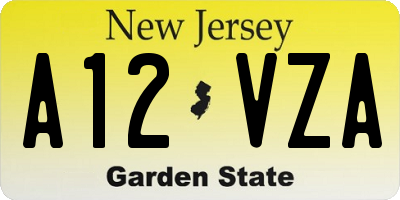 NJ license plate A12VZA