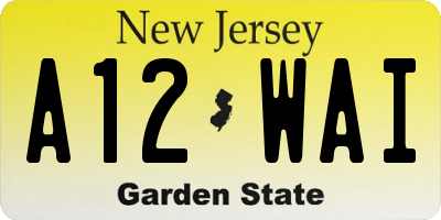 NJ license plate A12WAI