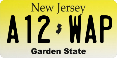 NJ license plate A12WAP