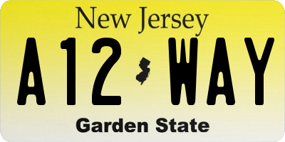 NJ license plate A12WAY