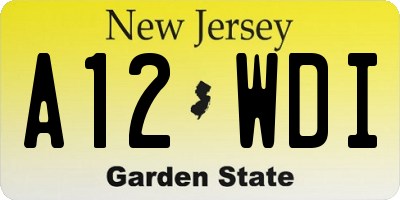 NJ license plate A12WDI