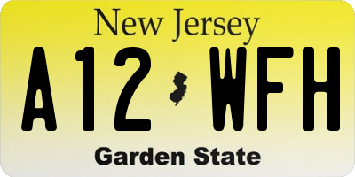 NJ license plate A12WFH