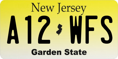 NJ license plate A12WFS