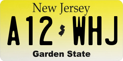 NJ license plate A12WHJ