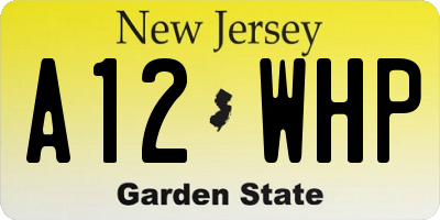 NJ license plate A12WHP