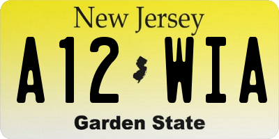 NJ license plate A12WIA