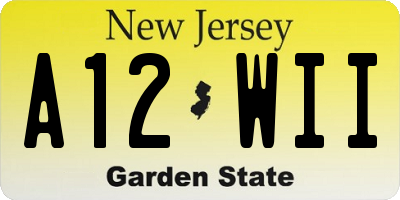 NJ license plate A12WII