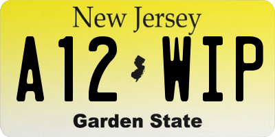 NJ license plate A12WIP