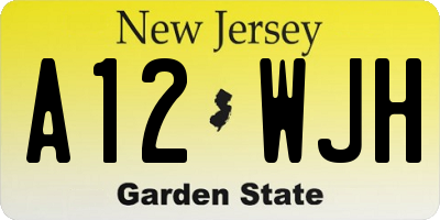 NJ license plate A12WJH