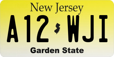 NJ license plate A12WJI