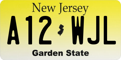 NJ license plate A12WJL