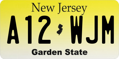 NJ license plate A12WJM