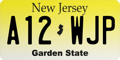 NJ license plate A12WJP