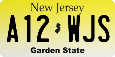 NJ license plate A12WJS