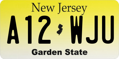 NJ license plate A12WJU