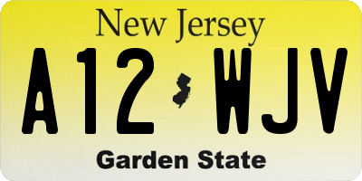 NJ license plate A12WJV