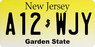 NJ license plate A12WJY