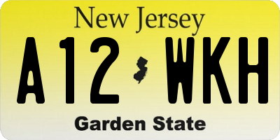 NJ license plate A12WKH