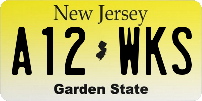 NJ license plate A12WKS
