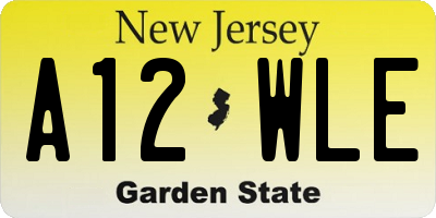 NJ license plate A12WLE