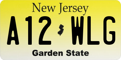 NJ license plate A12WLG