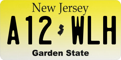 NJ license plate A12WLH