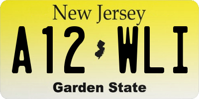 NJ license plate A12WLI