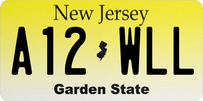 NJ license plate A12WLL