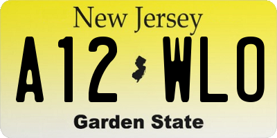 NJ license plate A12WLO