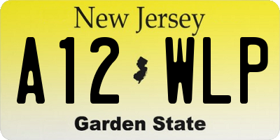 NJ license plate A12WLP